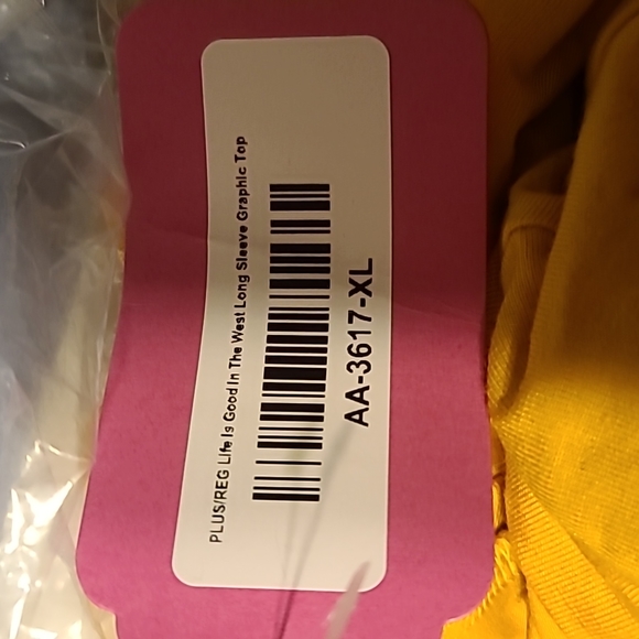 NWT Sew in Love sz XL yellow Life is Good long sleeve graphic top - Picture 6 of 6